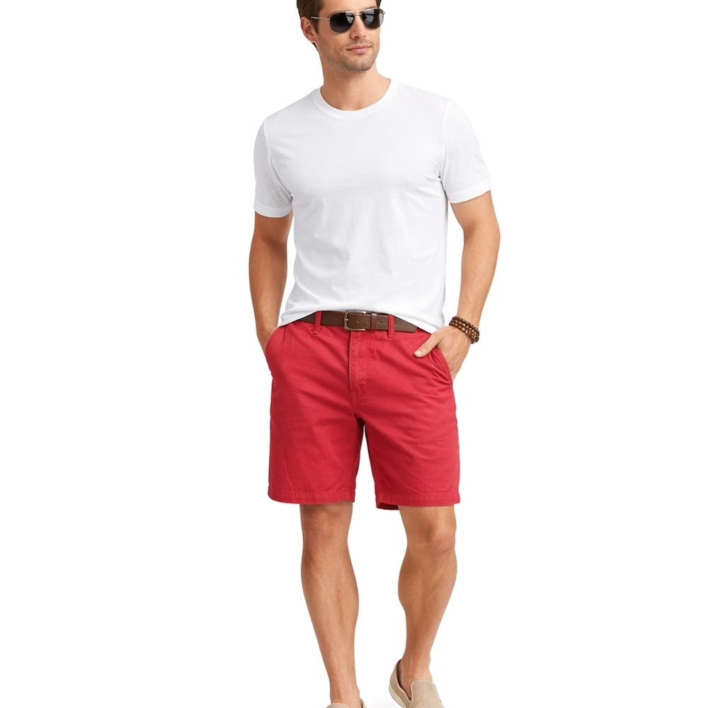 Tommy Bahama Coral Red Chino Shorts Pima Cotton Size 40